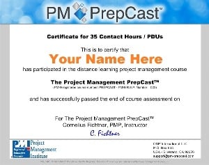 Sample Contact Hours Certificate PMP Certifcate Sample for Contact Hours