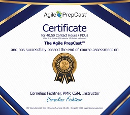 PM PrepCast Contact Hour Certificate PrepCast Certificate
