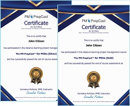 PM PrepCast Contact Hour Certificate PrepCast Certificate